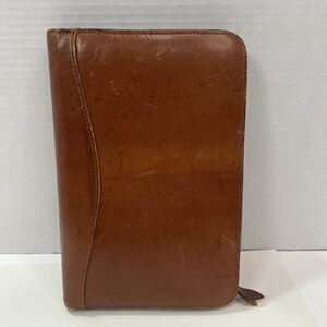 Scully Medium Planner/Address Book Brown Leather Zippered 9.5” X 6” 2010